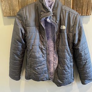 North face girls reversible puffy jacket